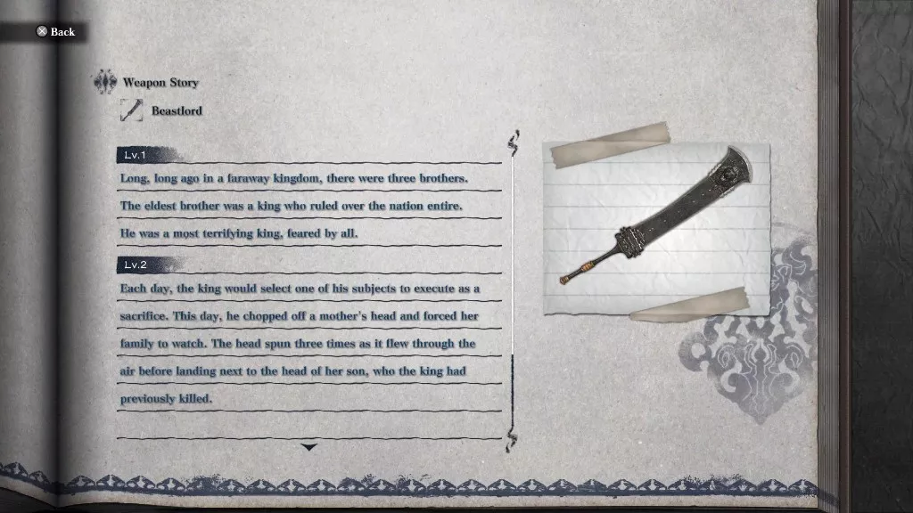 NieRReplicant GAME SYSTEM03 02 WEAPON STORY ENG NieRReplicant GAME SYSTEM03 02 WEAPON STORY ENG